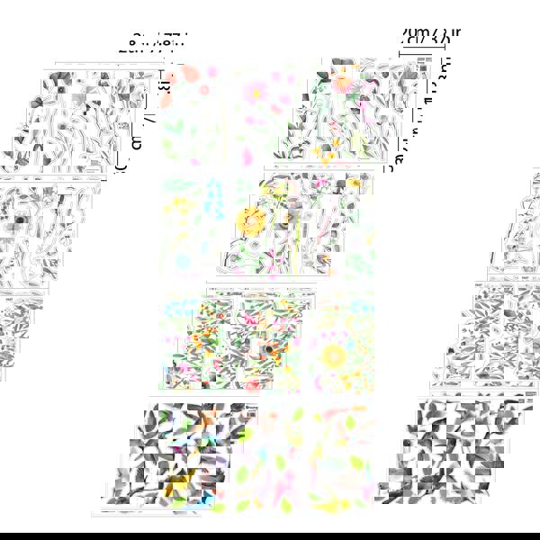 WALPLUS C2WSW021 - Small Hummingbirds with Watercolour Wildflower Meadow Window Clings - WSW3002 + WSW6011