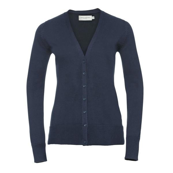 Russell Collection Womens/Ladies Deep V Cardigan - French Navy - 