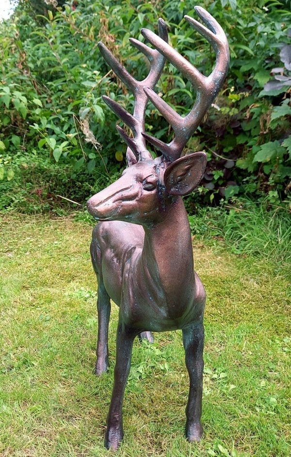 Inspirational Gifting Standing Stag Buck Ornament cast from Aluminium