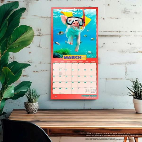 Funny Farm Calendar 2027, Wall Calendars, Month To View, Animals, Gift