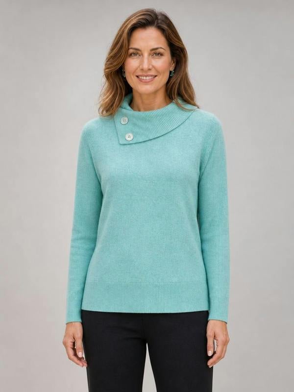 TIGI Split Cowl Neck With Buttons Top.