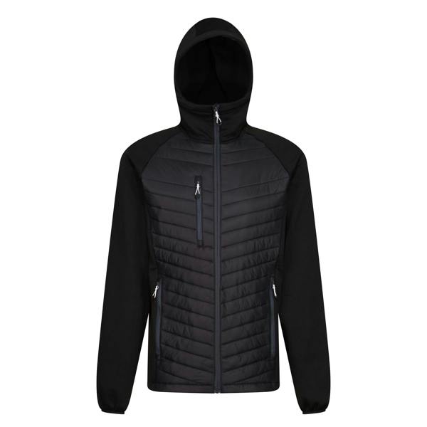 Regatta Mens Navigate Quilted Hybrid Jacket - Black/Seal Grey - 