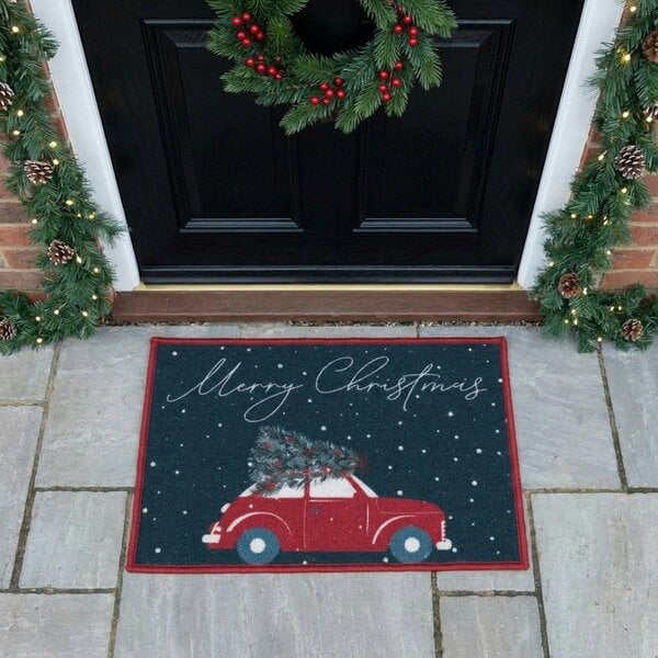 Garden Greatness Cheerful Washable Christmas Door Mat