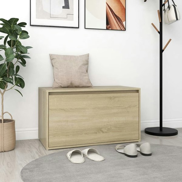 Berkfield Hall Bench 80x40x45 cm Sonoma Oak Engineered Wood