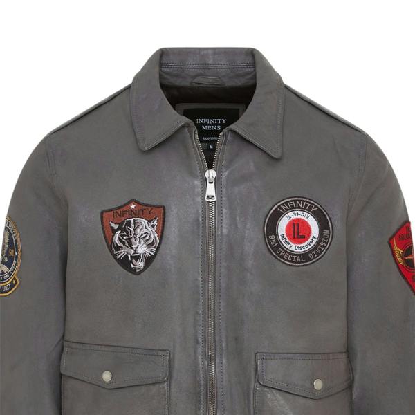 Infinity Leather Men’s Leather Bomber G-1 Aviator Collar Jacket  - Maverick