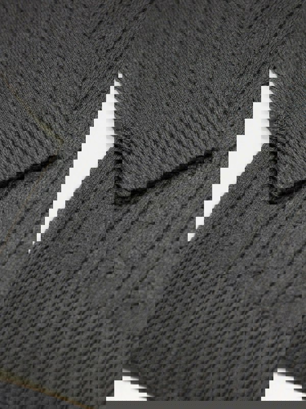 Luke 1977 Mitcham Cable Knit Jumper - Charcoal