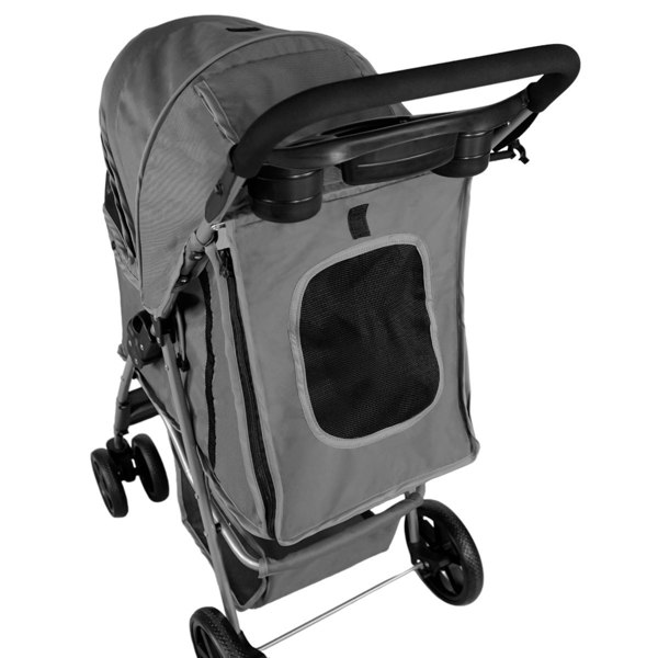 Monstershop Pet Stroller with Rain Cover – Grey