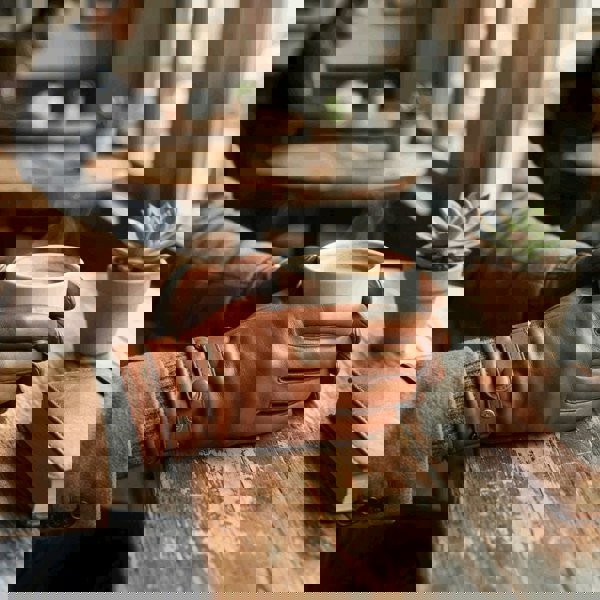 Infinity Leather Men’s Genuine Leather Ribbed Knit Cuff Gloves