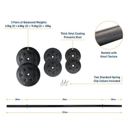 Marcy PM2084 Weight Bench & 45kg Weights Leg Developer