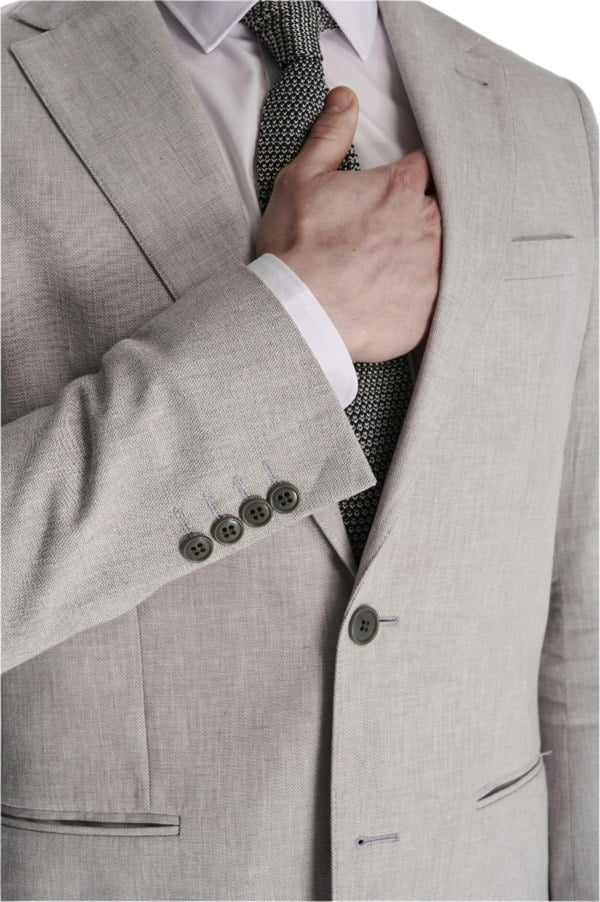 Harry Brown London Giacomo Slim Fit Cotton Linen Suit Jacket in Grey
