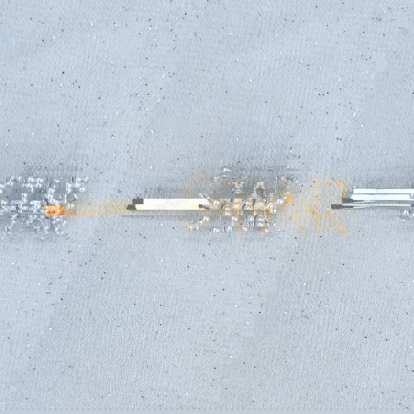 pearl hair slide, gold hair clip with pearl word star, elegant pearl word barrette, vintage inspired gold hair accessory, stylish pearl and gold hair clip
