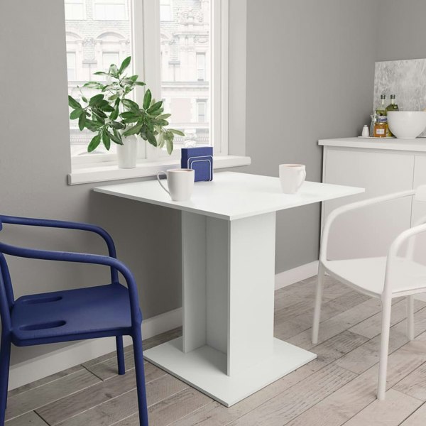 Berkfield Dining Table White 80x80x75 cm Engineered Wood