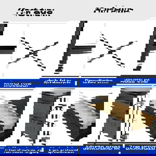 Levede L-shaped Gaming Computer Desk Corner Table Office Home 2 Storage Shelves