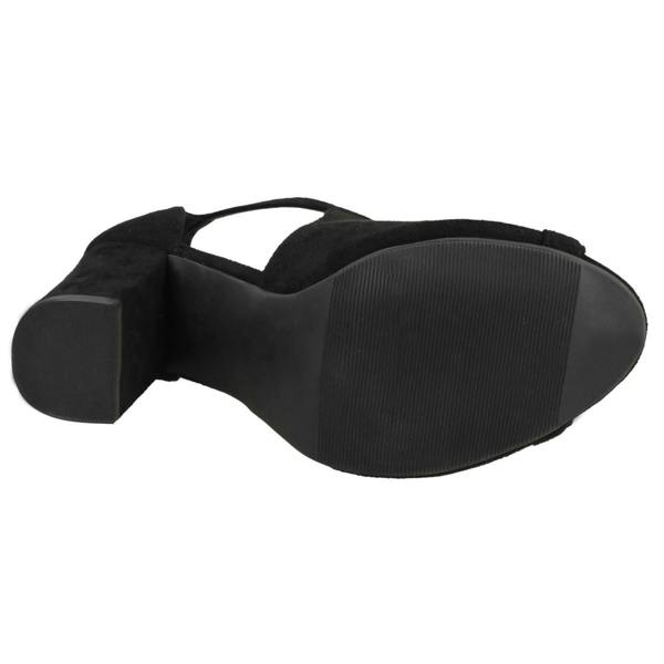 Spot On Ladies Spot On Mid Chunky Heel Covered Vamp Sandals