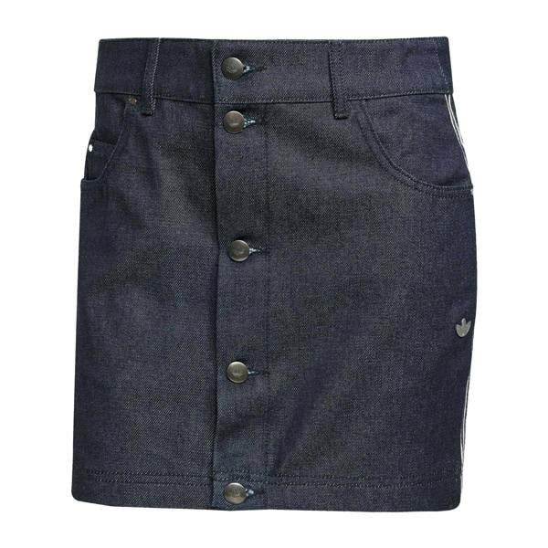 Adidas Womens/Ladies 3 Stripes Cotton Mini Skirt - Indigo Denim - 