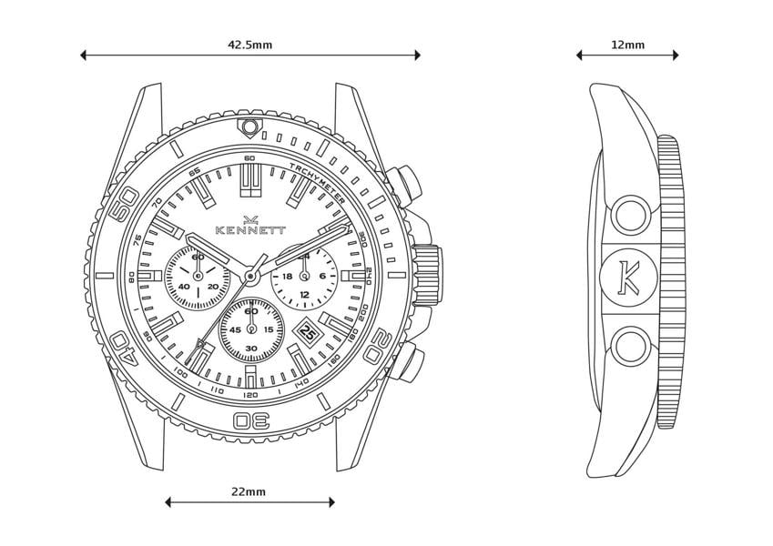 Kennett PaceSetter Chronograph Watch | Nautical Inspired Timepiece Kennett Great Britain