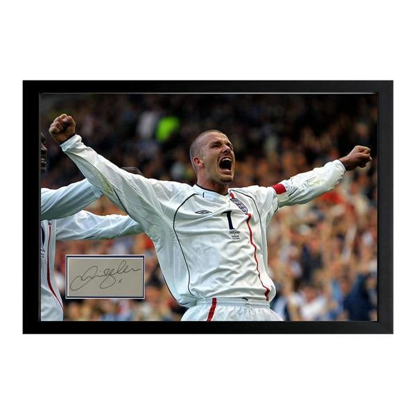 David Beckham Signed England Cut Iconic Frame
