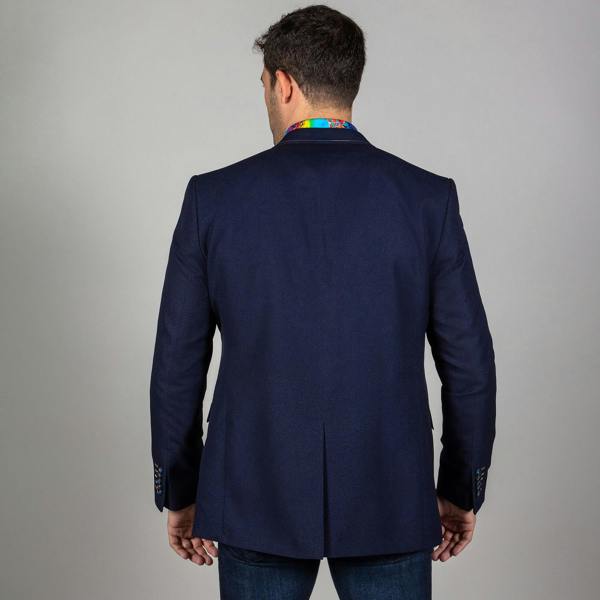 SIGNATURE FITTED JACKET WITH MULTICOLOUR STITCHING – Premium Men's Patterned Shirt by Claudio Lugli | Bold Design, Tailored Fit, Best Printed Shirts