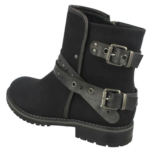 Spot On Ladies Spot On Low Heel Ankle Boots F50708