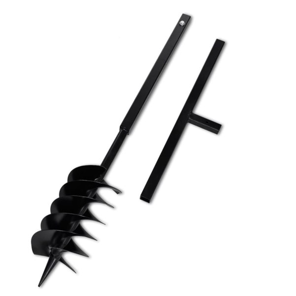 Berkfield Ground Drill with Handle Auger Bit 150 mm Three Spirals Steel Black
