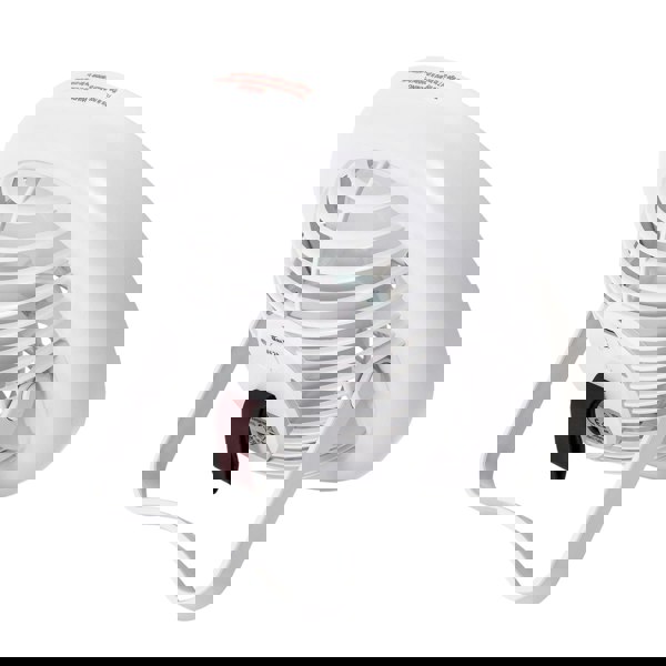 White Rechargeable 3 Speed Desk Fan with LED Dimmable Ring Light Image 3