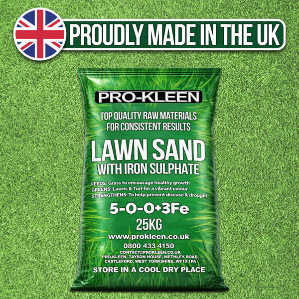 ProKleen Pro-Kleen Professional Lawn Sand 5:0:0 + 3% Iron Fast Greening, Thicker, Healthier & Stronger Grass