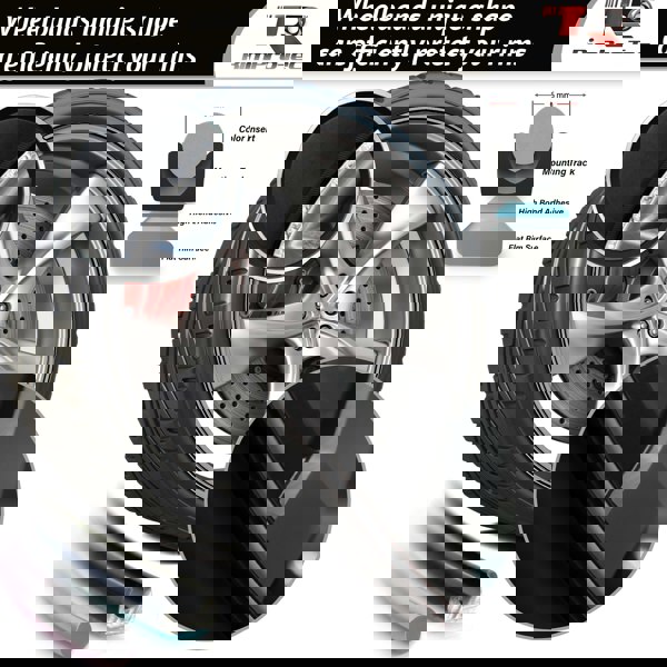 RimPro-Tec Group 4x Black Base's 4x Silver Pinstripe's / RimPro-Tec® Wheelbands™ car wheel styling kit