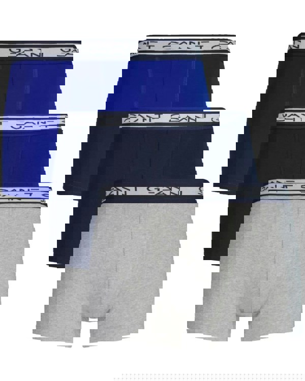 GantTrunks 3 - pack3 - Pack Striped Waistband Boxer Trunks, Navy/Grey/BlueBoxers - and - Briefs.net