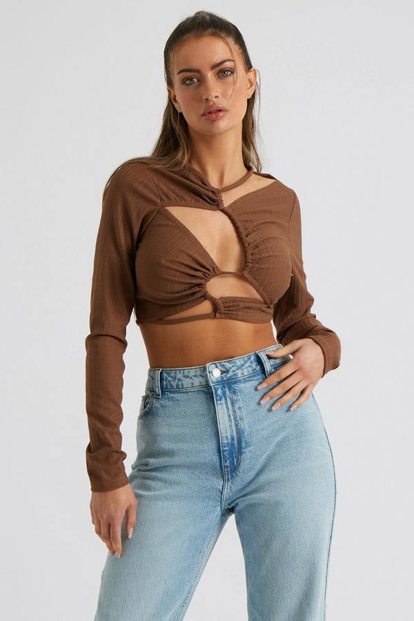 Urban Bliss Cut Out Pointelle Top