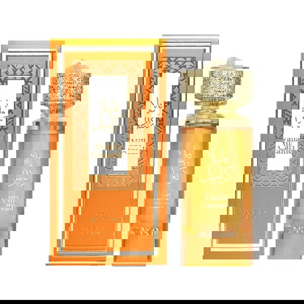 Ajyad Vanilla Caramel 100ml EDP with box vertical display