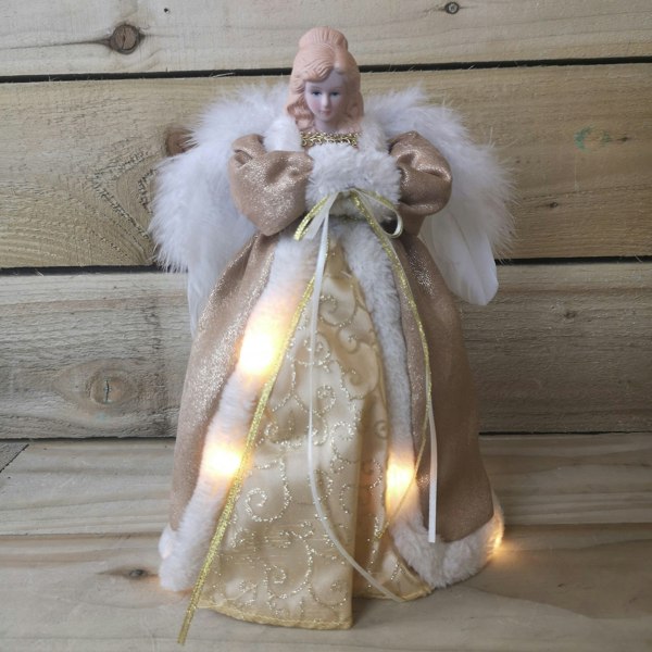 Samuel Alexander 30cm Premier Gold Angel Lit Tree Topper With Warm White LEDs