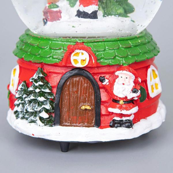 15cm Musical Christmas Snow Globe with Santa, Snowman and Resin Base image 5