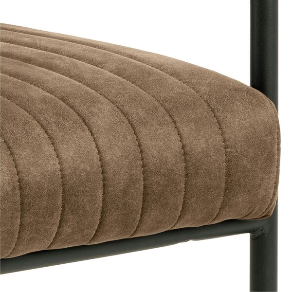 Wyld Haus Set of 2 Helsinki Light Brown Upholstered Dining Chair Ribbed Back