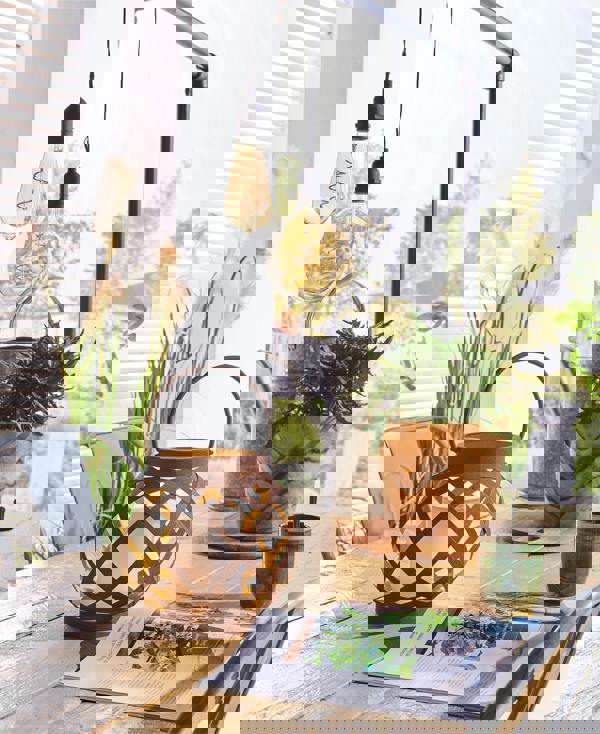 Luxform Solar Mtl Rattan Effect Table Lantern 2Pk