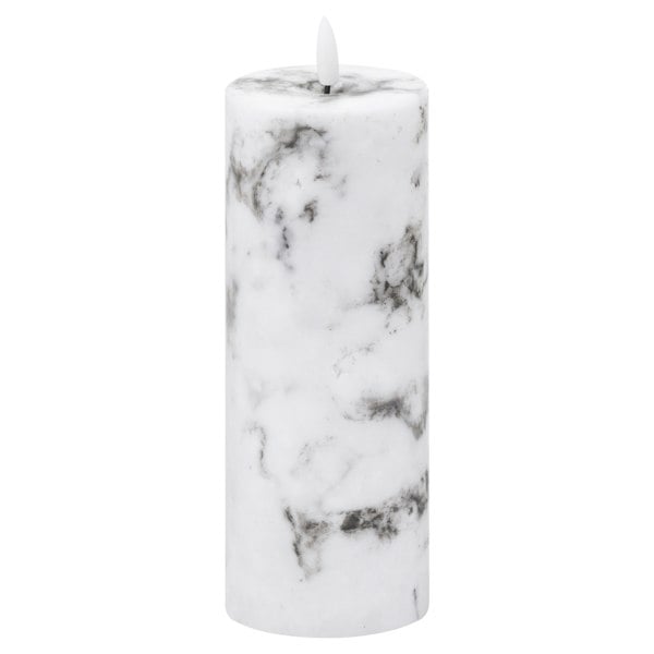 Hill Interiors Luxe Collection Marble Natural Glow Electric Candle - White/Black