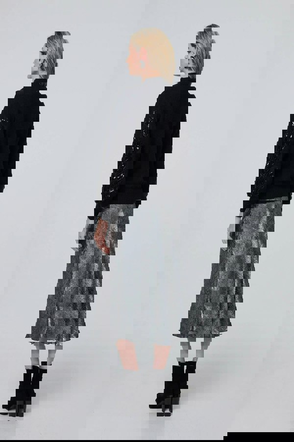 Black | Sequin Embellished Relaxed Jumper
