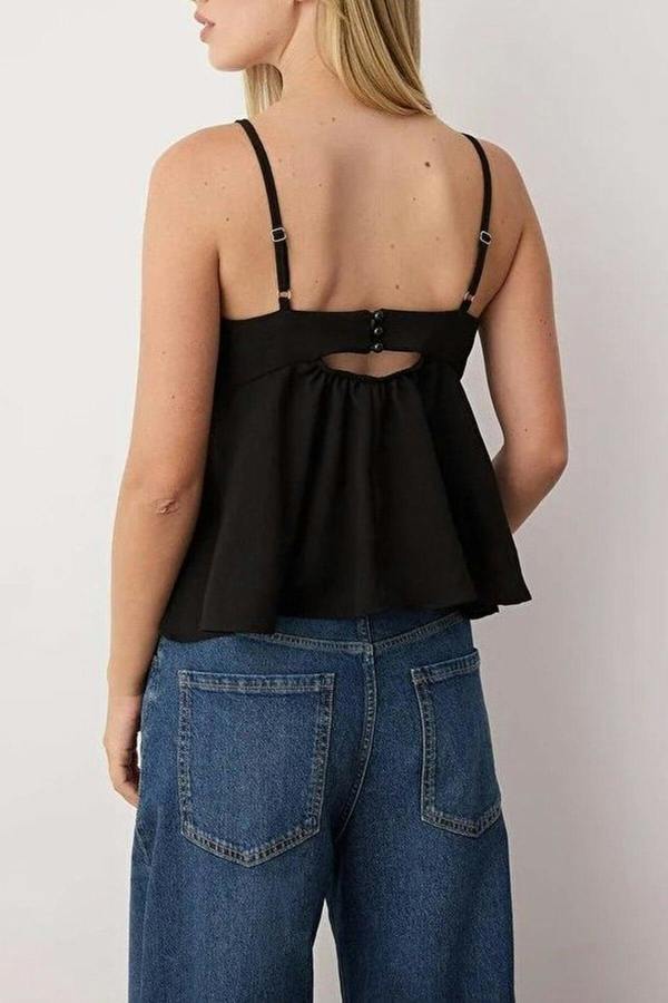 WOVCOR Linen-Look Woven Blouse with Bow Detail