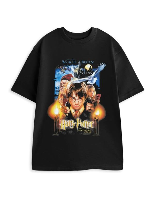 Harry Potter Unisex Black Sorcerers Stone Short Sleeved T-Shirt