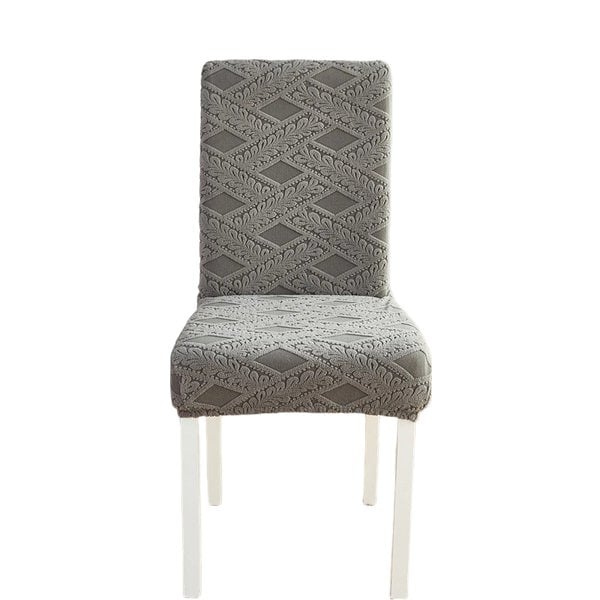Anyseat Dark Grey Knitted Veins Elastic Chair Cover for Dining Room
