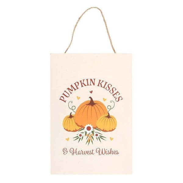 Serano Pumpkin Kisses & Harvest Wishes Hanging Sign