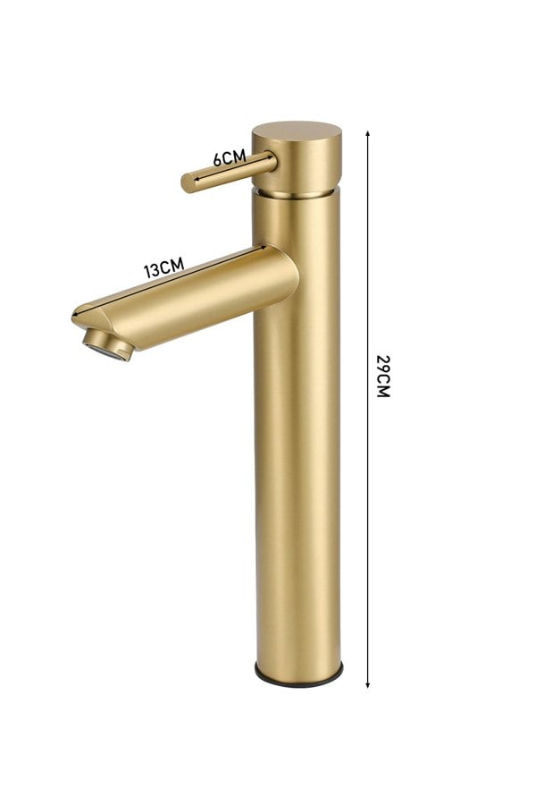 Living and Home Brushed Gold Tall Single Handle Vessel Faucet