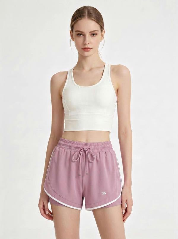 Anniou Women's 2-in-1 Athletic Shorts - purple