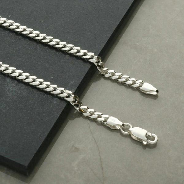 Sterling Silver 3.4mm Cuban Curb Chain - Love Silver Jewellery