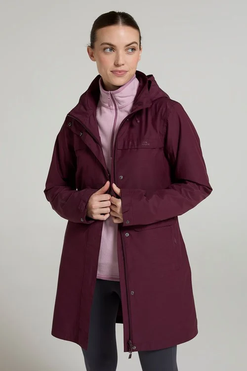 Mountain Warehouse Womens/Ladies Cloudburst Textured Waterproof Jacket - Burgundy