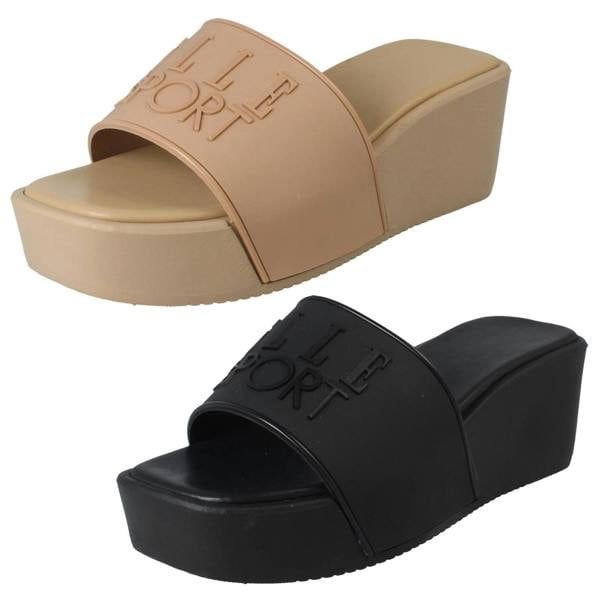 Elle Sport Ladies Elle Sport Wedge Platform Slip On Sliders F90149