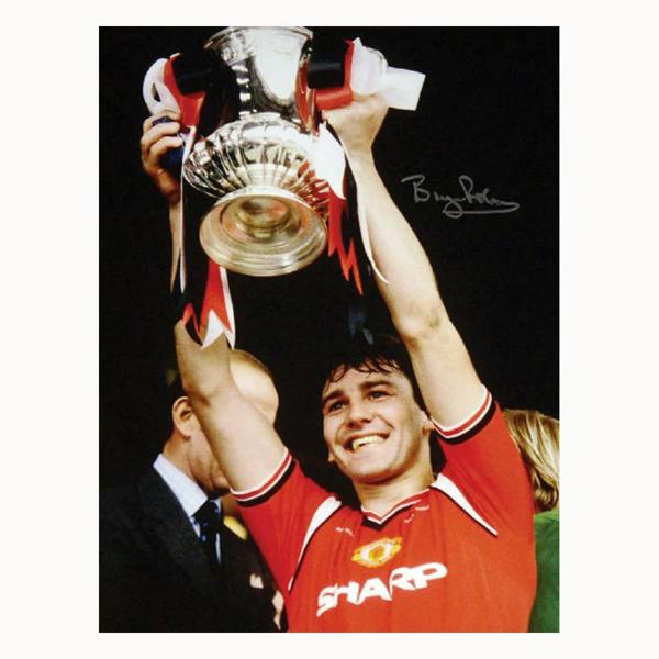 Bryan Robson Signed Manchester United photo — Premium framing