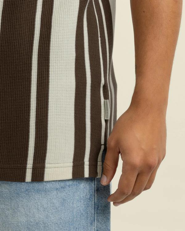 Larsson & Co Anker - Waffle Stripe Short Sleeve Shirt