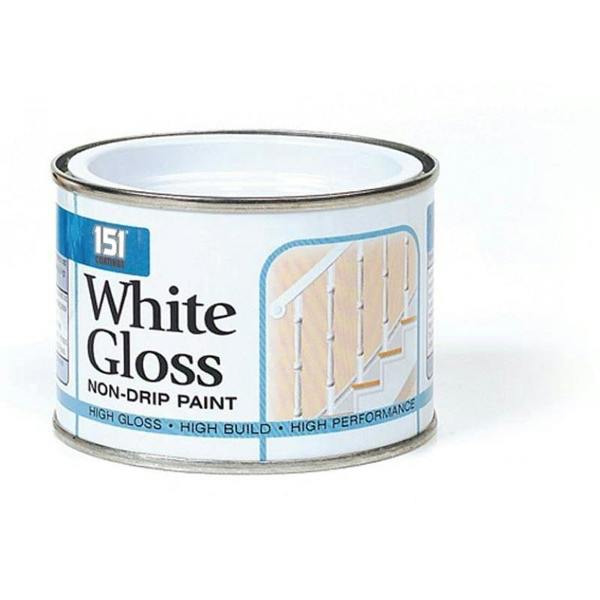 151 6X Non-Drip White Gloss Paint Tin 180ml
