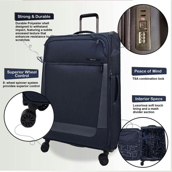 Eagle Luggage Lightweight  4 Wheel Luggage Suitcase