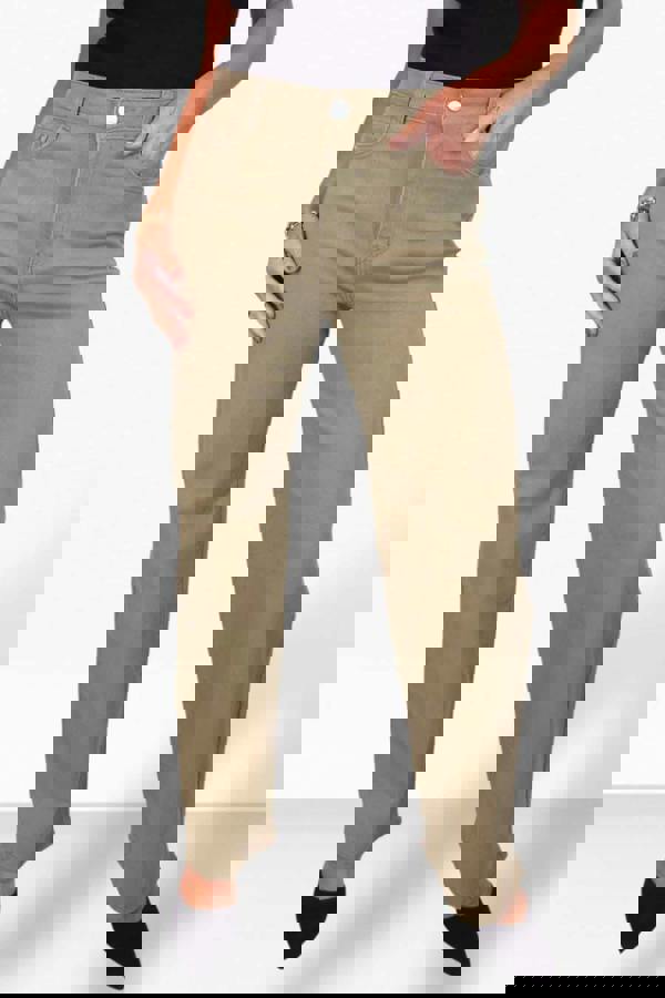 Paulo Due Womens High Waist Straight Leg Coloured Denim Jeans